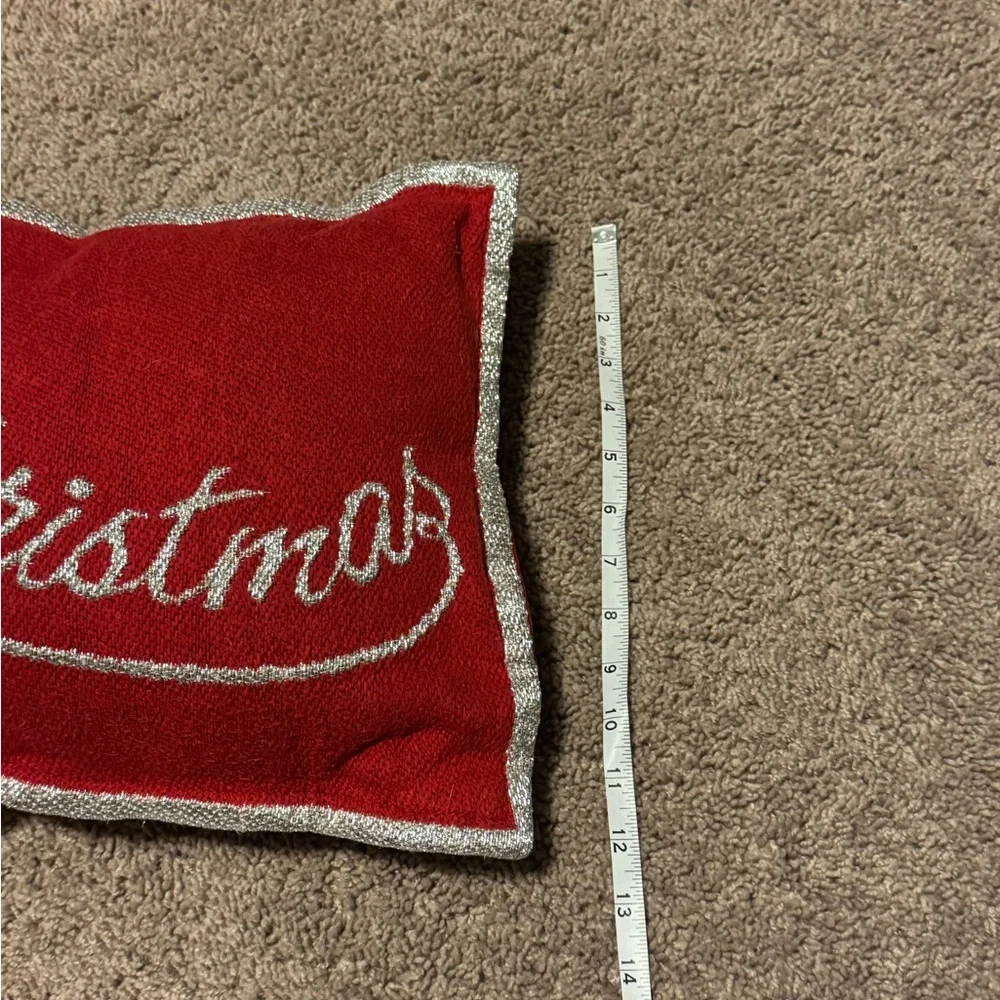 Festive Red Merry Christmas Pillow